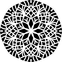 black and white ornament, mandala, mandala art, ilustration, vector, line art, doodle art
