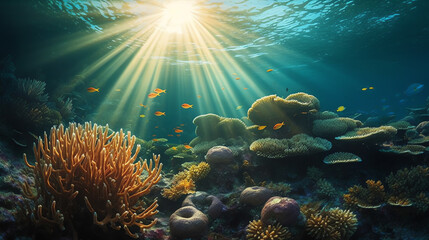 beautiful coral under water view ai generated