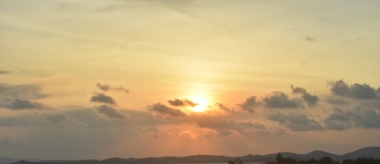 Batam, June 2023 - sunset view on the baralang bridge