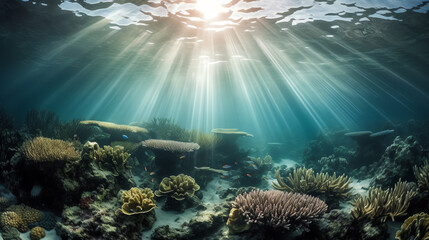 Fototapeta na wymiar photo coral reef underwater view