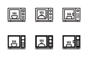 microwave icon microwave oven logo for app web logo banner button icon - Vector
