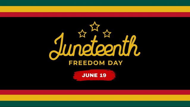 Juneteenth Freedom Day Handwritten Lettering. Suitables for juneteenth Celebrations