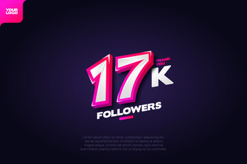 Thank you 17K Followers with Dynamic 3D Numbers on Dark Blue Background