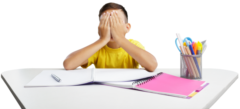 The child learning in school or home. Education concept