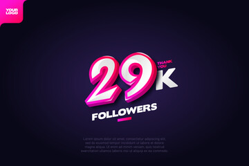 Thank you 29K Followers with Dynamic 3D Numbers on Dark Blue Background