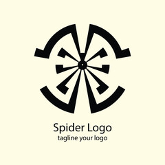 black circle flat spider logo