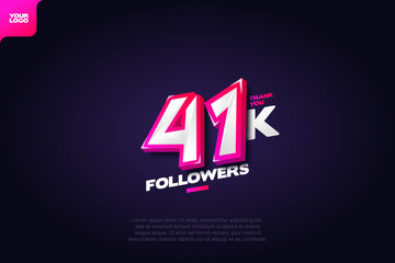 Thank you 41K Followers with Dynamic 3D Numbers on Dark Blue Background