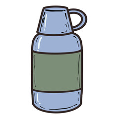 bottle of water, hand drawn, on transparent backgound. Good quality for any media.