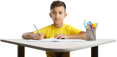 The child learning in school or home. Education concept