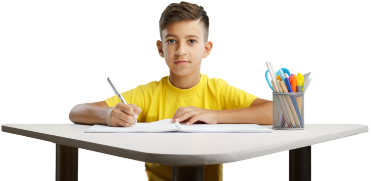 The child learning in school or home. Education concept