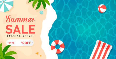 Summer sale vector banner illustration
