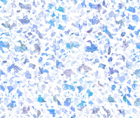 Tie Dye Grunge Design. Crumpled Dyed Textile. Blue Hand Painted Spots. Watercolor Wallpaper. Dirty Art Background. Sky Watercolor Print. Blue On White Background. 