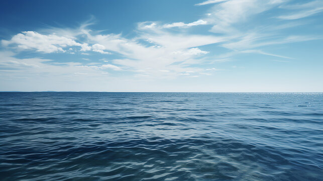 ocean with blue sky ai generative