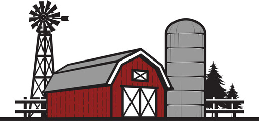 Farmhouse barn logo concept. © pancale