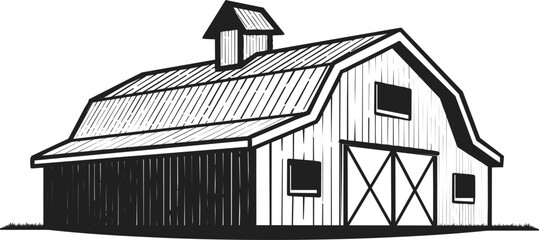 Retro old barn farm logo icon design vector isolated on white background.