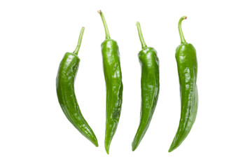 green chili pepper isolated on white background