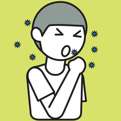 Icon Vector of The Boy Coughing