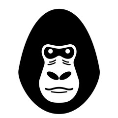Gorilla face outline icon illustration