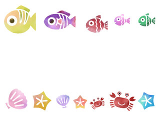 海の生き物背景　A-1