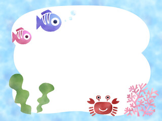 海の生き物フレーム　B-2