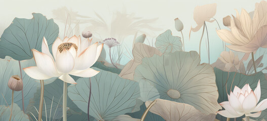 wallpaper glowing floral lotuses