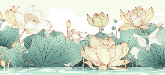 wallpaper glowing floral lotuses
