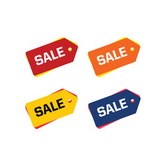 Sale badges tags and labels. price tags set. Vector illustration. flat style isolated on white background.