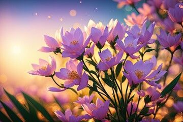Obraz na płótnie Canvas 光り輝く花々と幸運の訪れ: 自然の奇跡 - Generative AI 3
