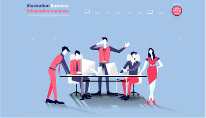 meeting brainstorming.idea and concept think creativity modern  design vector.infographic template.