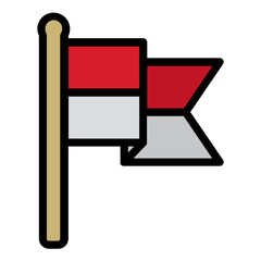 Indonesian flag fluttering 
