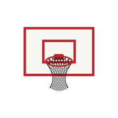 basketball hoop for scoring a goal into the net element isolated on white