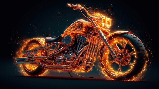 bike in fire