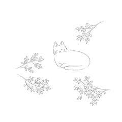 くつろぐ猫のイラスト