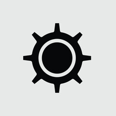 Gear icon solid vector illustration