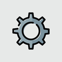 Gear icon filled line vector illustration