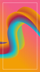 abstract background in curved orange blue green colors