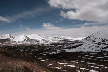 snow covered mountain of tibetan plateau