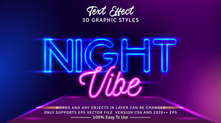 Night Vibe Letters Editable Text Effect