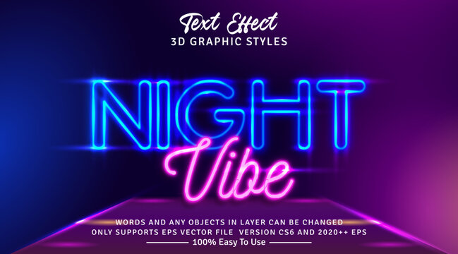 Night Vibe Letters Editable Text Effect