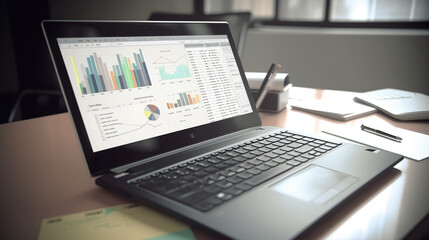 a laptop with graph business generative ai