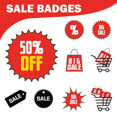 Sale badges tags and labels. price tags set. Vector illustration. flat style isolated on white background.