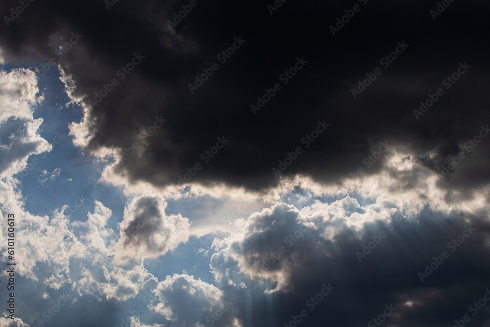 Wall mural cloudscape has been developing in gorgeous form. the sky is filled with beautiful clouds.