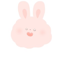 Illustration of a little pink bunny cartoon character