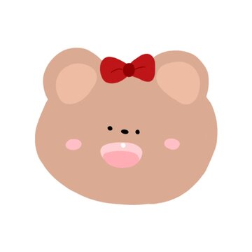 illustration of little brown bear cartoon character