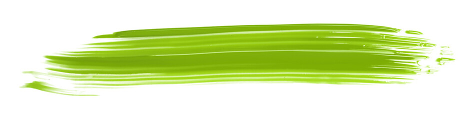 Shiny green brush watercolor painting isolated on transparent background. watercolor png