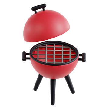 3D illustration of an icon depicting a BBQ grill