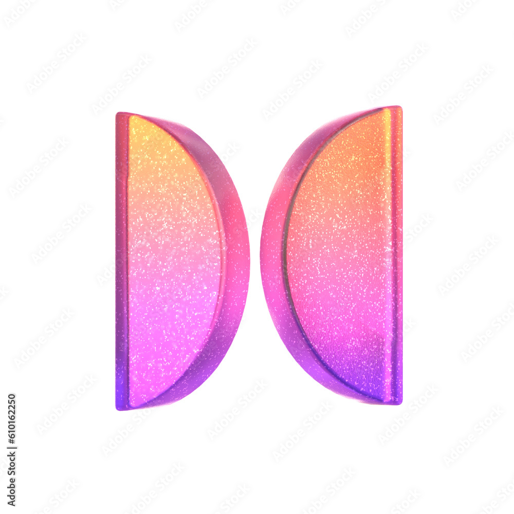 Poster 3d rendering - gradient glass abstract geometric object