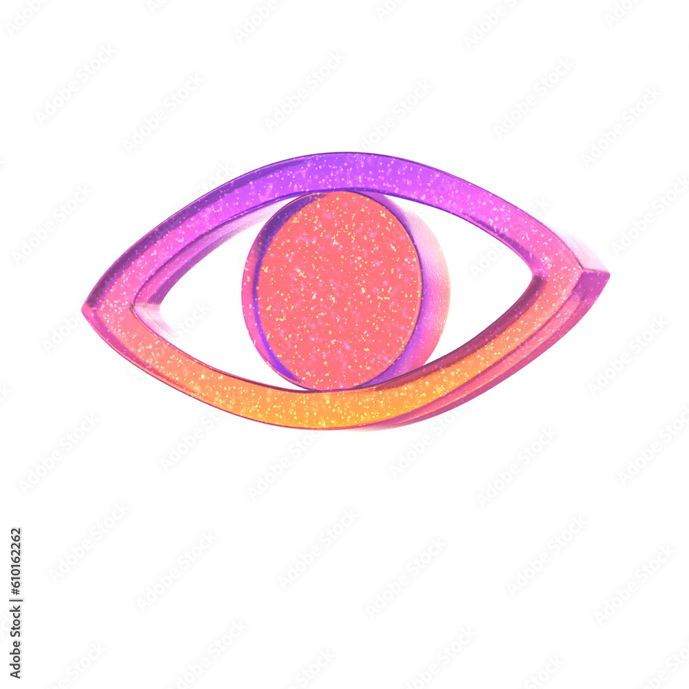 Aufkleber 3d rendering - gradient glass abstract geometric object