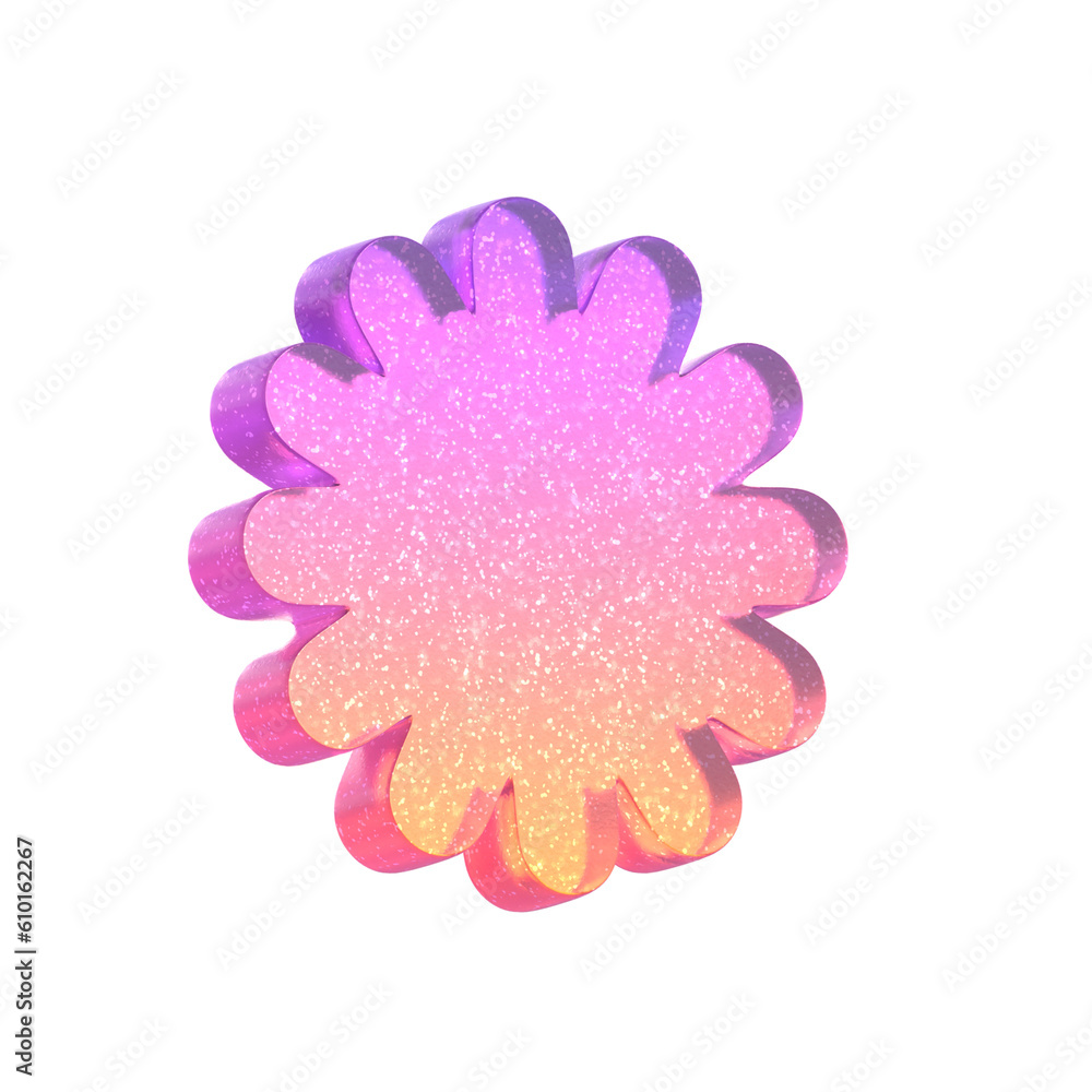 Aufkleber 3d rendering - gradient glass abstract geometric object