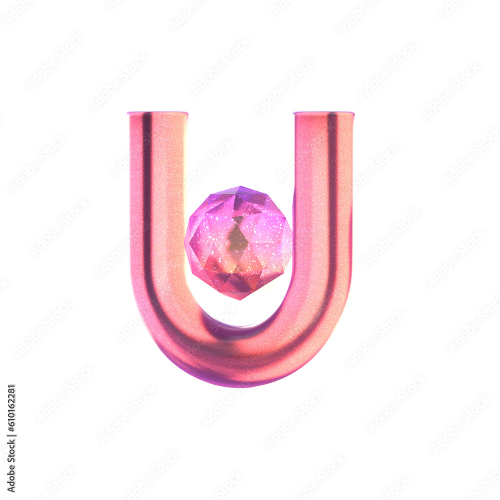 Aufkleber 3d rendering - gradient glass abstract geometric object